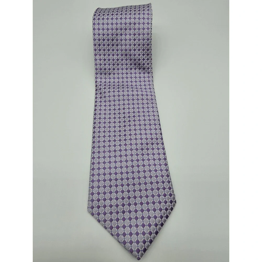 Vintage Tommy Hilfiger 100% Silk Geometric Pink Purple Blue Tie 60